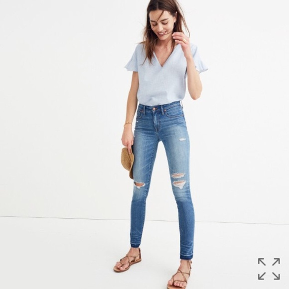 Madewell High rise distressed jeans
